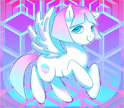 Size: 1553x1363 | Tagged: safe, artist:relighted, imported from derpibooru, oc, earth pony, pegasus, aesthetics, colorful, female, flying, mare, vaporwave