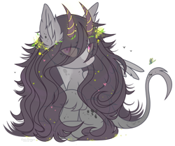 Size: 2681x2237 | Tagged: safe, artist:strangle12, imported from derpibooru, oc, oc only, pony, bust, ear fluff, eye clipping through hair, female, horns, mare, simple background, solo, transparent background, wings