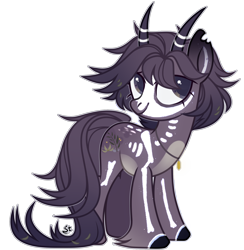 Size: 1802x1846 | Tagged: safe, artist:strangle12, imported from derpibooru, oc, oc only, pony, clothes, costume, female, hoof fluff, horns, mare, simple background, skeleton costume, solo, transparent background