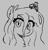 Size: 269x280 | Tagged: safe, artist:kabayo, oc, oc only, oc:anon, oc:meggy, earth pony, pony, aggie.io, female, lowres, macro, mare, monochrome, simple background