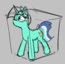 Size: 216x213 | Tagged: safe, artist:firecracker, lyra heartstrings, pony, unicorn, aggie.io, box, female, looking up, lowres, mare, simple background