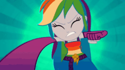 Size: 600x336 | Tagged: safe, imported from derpibooru, screencap, rainbow dash, eqg summertime shorts, equestria girls, raise this roof, animated, belt, boots, clothes, cutie mark, cutie mark on clothes, dancing, devil horn (gesture), eyes closed, fall formal outfits, female, fingerless gloves, gif, gloves, open mouth, open smile, shoes, sleeveless, smiling, solo, spinning