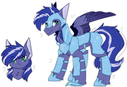 Size: 2195x1519 | Tagged: safe, artist:heart-sketch, imported from derpibooru, oc, oc only, oc:lightning flare, pony, armor, cute, hoof blades, ice, simple background, solo, transparent background