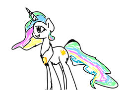 Size: 1745x1269 | Tagged: safe, artist:discocade, imported from derpibooru, princess celestia, pony, simple background, solo, white background, wingless