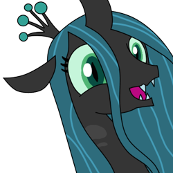 Size: 1200x1200 | Tagged: safe, artist:alejandrogmj, imported from derpibooru, queen chrysalis, changeling, changeling queen, canterlot wedding 10th anniversary, crown, cute, cutealis, fangs, female, happy, jewelry, regalia, simple background, solo, transparent background