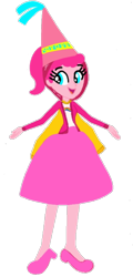 Size: 506x1056 | Tagged: safe, artist:darlycatmake, imported from derpibooru, pinkie pie, human, equestria girls, clothes, drawing, dress, dressup, happy, hennin, looking at something, looking offscreen, open mouth, princess, princess costume, princess pinkie pie, simple background, smiling, solo, transparent background