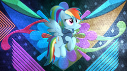 Size: 3840x2160 | Tagged: safe, artist:anime-equestria, artist:laszlvfx, edit, imported from derpibooru, rainbow dash, pegasus, pony, alternate hairstyle, solo, wallpaper, wallpaper edit