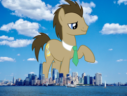 Size: 2048x1536 | Tagged: safe, artist:kooner-cz, artist:thegiantponyfan, imported from derpibooru, doctor whooves, time turner, earth pony, pony, giant doctor whooves, giant pony, giant/macro earth pony, highrise ponies, irl, macro, male, manhattan, mega giant, new york, new york city, photo, ponies in real life, raised hoof, stallion, story included