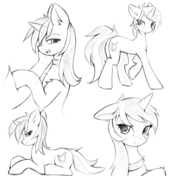 Size: 933x933 | Tagged: safe, artist:fajeh, imported from derpibooru, lyra heartstrings, human, pony, unicorn, collar, hand, happy, human on pony petting, monochrome, petting, simple background, sketch, white background