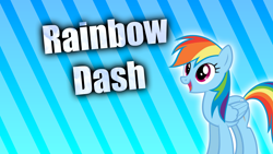 Size: 1920x1080 | Tagged: safe, artist:awesomebrony, imported from derpibooru, rainbow dash, pegasus, pony, 20% cooler, abstract background, blue background, cool, desktop, desktop background, female, smiling, solo, wallpaper