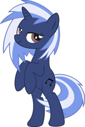 Size: 732x1092 | Tagged: safe, artist:foxyfell1337, imported from derpibooru, dj pon-3, vinyl scratch, original species, pony, unicorn, bipedal, female, mare, simple background, solo, transparent background, umbra pony