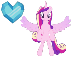 Size: 1306x1036 | Tagged: safe, alternate version, artist:westrail642fan, imported from derpibooru, princess cadance, alicorn, bipedal, crystal heart, simple background, solo, spread wings, transparent background, westrail642fan's cadance template, wings