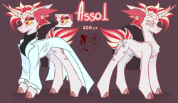 Size: 1200x700 | Tagged: safe, artist:mirage, imported from derpibooru, oc, oc only, oc:assol, pony, unicorn, clothes, female oc, horn, reference sheet, solo, unicorn oc