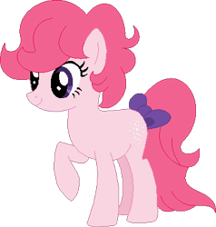 Size: 365x384 | Tagged: safe, artist:selenaede, artist:victorfazbear, artist:wolframlogistics, imported from derpibooru, cotton candy (g1), earth pony, pony, base used, bow, cottoncandybetes, cute, female, g1, g1 to g4, g4, generation leap, mare, pink hair, pink mane, pink tail, purple eyes, simple background, tail, tail bow, transparent background