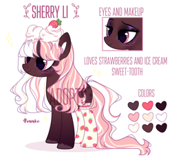 Size: 2560x2343 | Tagged: safe, artist:fenix-artist, imported from derpibooru, oc, oc only, earth pony, pony, base used, bedroom eyes, clothes, cyrillic, duo, earth pony oc, female, food, makeup, mare, russian, simple background, smiling, socks, strawberry, white background