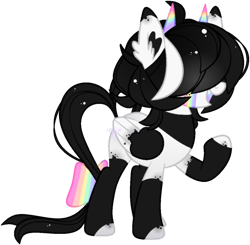 Size: 1094x1071 | Tagged: safe, artist:cafne, imported from derpibooru, oc, oc only, pony, base used, ear fluff, female, hair over eyes, hoof polish, horns, mare, raised hoof, simple background, smiling, solo, transparent background, wings