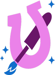Size: 509x690 | Tagged: safe, artist:starryshineviolet, imported from derpibooru, cutie mark, cutie mark only, g5, horseshoes, jazz hooves, my little pony: tell your tale, no pony, paintbrush, simple background, stars, transparent background
