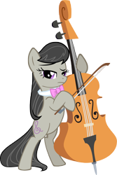Size: 3601x5398 | Tagged: safe, artist:moongazeponies, imported from derpibooru, octavia melody, earth pony, pony, the best night ever, absurd resolution, bipedal, bow (instrument), bowtie, cello, cello bow, female, mare, musical instrument, simple background, solo, transparent background, vector