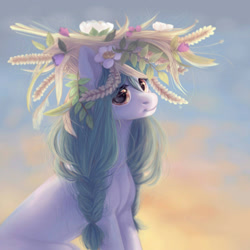 Size: 1900x1900 | Tagged: safe, artist:pessadie, imported from derpibooru, oc, oc only, earth pony, pony, earth pony oc, female, flower, flower in hair, mare, solo