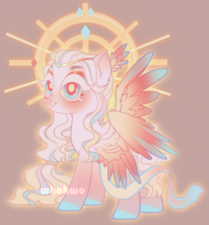 Size: 2007x2167 | Tagged: safe, artist:whohwo, imported from derpibooru, oc, oc only, pegasus, pony, base used, eyelashes, female, halo, hoof polish, mare, pegasus oc, smiling, solo