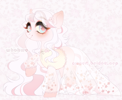 Size: 2239x1836 | Tagged: safe, artist:whohwo, imported from derpibooru, oc, oc only, pony, unicorn, abstract background, base used, clothes, eyelashes, female, horn, mare, raised hoof, solo, unicorn oc