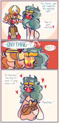 Size: 464x964 | Tagged: safe, artist:sockiepuppetry, imported from derpibooru, rain shine, thorax, cat, changedling, changeling, human, bait and switch, blushing, clothes, comic, cute, dress, duo, elf ears, female, heart, horn, horned humanization, humanized, king thorax, male, petting, shirt, starry eyes, transformation, wingding eyes