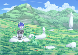 Size: 4961x3508 | Tagged: safe, artist:aurorarhythm, imported from derpibooru, oc, anthro, bsm, mountain, scenery