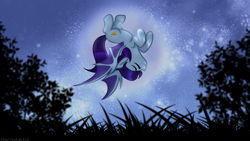 Size: 1920x1080 | Tagged: safe, artist:starchildtm, imported from derpibooru, oc, oc only, oc:wax n' wane, bat pony, pony, bat wings, commission, flying, grass, moon, night, night sky, sky, solo, tree, wings, ych result