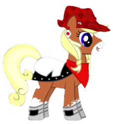 Size: 433x474 | Tagged: safe, imported from derpibooru, retro leap, earth pony, pony, pony creator, bandana, boots, concept art, ear piercing, earring, female, g0 to g4, g4, generation leap, hat, jewelry, mare, my pretty pony, old art, piercing, pony maker, saddle, shoes, simple background, tack, transparent background