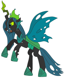 Size: 2296x2801 | Tagged: safe, artist:supahdonarudo, imported from derpibooru, queen chrysalis, changeling, changeling queen, antagonist, canterlot wedding 10th anniversary, fangs, female, frown, high res, insect wings, open mouth, rearing, simple background, solo, spread wings, transparent background, ultimate chrysalis, wings