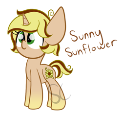 Size: 805x758 | Tagged: safe, artist:sugarcloud12, imported from derpibooru, oc, oc only, oc:sunny sunflower, pony, unicorn, female, filly, foal, simple background, solo, white background