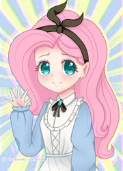 Size: 816x1131 | Tagged: safe, artist:fluttershy_art.nurul, imported from derpibooru, fluttershy, human, equestria girls, clothes, cute, drawing, dress, shyabetes, smiling