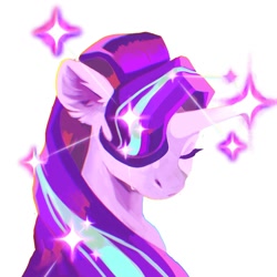Size: 2000x2000 | Tagged: safe, artist:dearmary, imported from derpibooru, starlight glimmer, pony, unicorn, bust, collaboration, collaboration:choose your starlight, crying, eyes closed, portrait, simple background, solo, white background