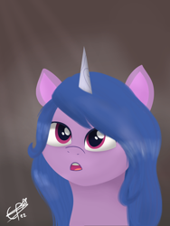 Size: 2400x3200 | Tagged: safe, artist:cobaltskies002, imported from derpibooru, izzy moonbow, pony, unicorn, amazed, cute, distracted, female, g5, izzybetes, mare, signature