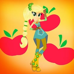 Size: 800x800 | Tagged: safe, imported from derpibooru, applejack, human, equestria girls, crystal guardian, lowres, sleeveless, solo