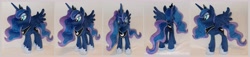 Size: 7032x1592 | Tagged: safe, artist:calusariac, imported from derpibooru, princess luna, pony, crown, ethereal mane, hoof shoes, irl, jewelry, peytral, photo, plushie, princess shoes, regalia, slim, solo, spread wings, standing, starry mane, starry tail, tail, wings