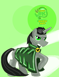 Size: 1275x1650 | Tagged: safe, artist:chibiwerks, imported from derpibooru, pony, unicorn, loki, male, mischief, ponified, solo