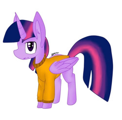 Size: 828x814 | Tagged: safe, artist:gooeygaster, imported from derpibooru, twilight sparkle, alicorn, clothes, never doubt rainbowdash69's involvement, prison outfit, prisoner, request, simple background, solo, twilight sparkle (alicorn), white background