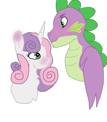 Size: 1788x2046 | Tagged: safe, artist:tjbook-time, imported from derpibooru, spike, sweetie belle, dragon, pony, unicorn, adult, adult spike, blushing, bust, female, fluffy, gigachad spike, looking at each other, looking at someone, male, mare, older, older spike, older sweetie belle, shipping, simple background, spikebelle, straight, transparent background, winged spike, wings