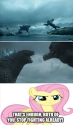 Size: 349x596 | Tagged: safe, edit, edited screencap, imported from derpibooru, screencap, fluttershy, pegasus, godzilla, godzilla vs kong, king kong, low effort, lowres, wrong aspect ratio