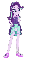 Size: 312x619 | Tagged: safe, artist:rnskies, artist:selenaede, imported from derpibooru, starlight glimmer, human, equestria girls, equestria girls series, spring breakdown, spoiler:eqg series (season 2), base used, clothes, dress, hand on hip, open-toed shoes, purple dress, sandals, shoes, simple background, transparent background