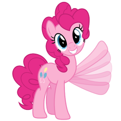 Size: 500x500 | Tagged: safe, artist:ashidaru, imported from derpibooru, pinkie pie, earth pony, pony, cute, diapinkes, female, grin, looking at you, mare, motion blur, simple background, smiling, solo, transparent background, waving, waving at you