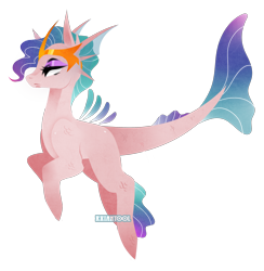 Size: 2262x2316 | Tagged: safe, artist:ryrxian, imported from derpibooru, oc, oc only, merpony, makeup, simple background, solo, transparent background