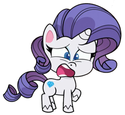 Size: 1171x1083 | Tagged: safe, edit, edited screencap, imported from derpibooru, screencap, rarity, pony, unicorn, my little pony: pony life, princess probz, background removed, female, g4.5, mare, not a vector, open mouth, shocked, shocked expression, simple background, solo, transparent background