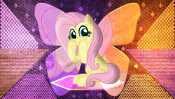 Size: 3840x2160 | Tagged: safe, artist:laszlvfx, artist:n0kkun, edit, imported from derpibooru, fluttershy, pegasus, pony, blushing, cute, female, hooves on cheeks, mare, shyabetes, solo, wallpaper, wallpaper edit