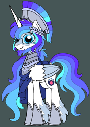 Size: 960x1348 | Tagged: safe, artist:rosefang16, imported from derpibooru, shining armor, alicorn, armor, canterlot wedding 10th anniversary, clothes, long mane, long tail, scarf, simple background, tail