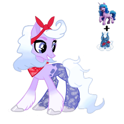 Size: 1800x1800 | Tagged: safe, artist:themessyfangirl, artist:vernorexia, imported from derpibooru, izzy moonbow, oc, earth pony, pony, unicorn, bandana, base used, blue eyes, clothes, colored hooves, country, fusion, g5, g5 concept leak style, gradient legs, gradient mane, headband, multicolored mane, no cutie marks yet, request, scarf, simple background, solo, spots, transparent background, two toned coat, webkinz, webkinz rockerz pony, white hair, white mane