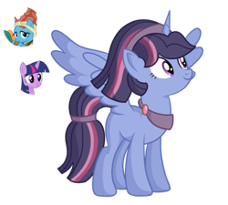 Size: 1280x1150 | Tagged: safe, artist:tenderrain-art, imported from derpibooru, meadowbrook, twilight sparkle, oc, alicorn, pony, female, magical lesbian spawn, mare, offspring, parent:meadowbrook, parent:twilight sparkle, simple background, transparent background