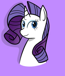 Size: 600x700 | Tagged: safe, artist:machacapigeon, imported from ponybooru, rarity, pony, unicorn, februpony, female, purple background, simple background, solo