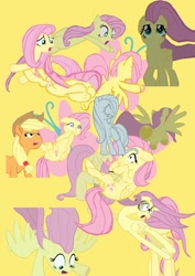 Size: 1280x1810 | Tagged: safe, artist:benpictures1, imported from derpibooru, applejack, fluttershy, earth pony, pegasus, pony, a dog and pony show, hurricane fluttershy, my little pony: the movie, power ponies (episode), sounds of silence, cute, female, fluttershy day, inkscape, jackabetes, mare, shyabetes, vector